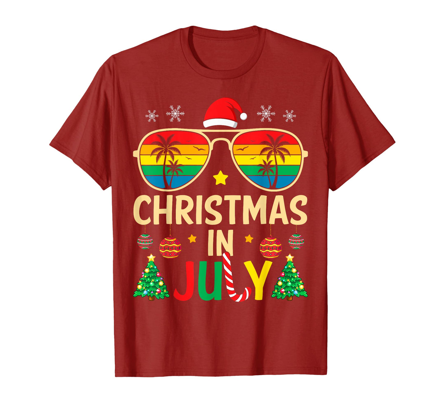 Christmas in July Santa Claus Sunglasses Beach Men Women Kid T-Shirt
