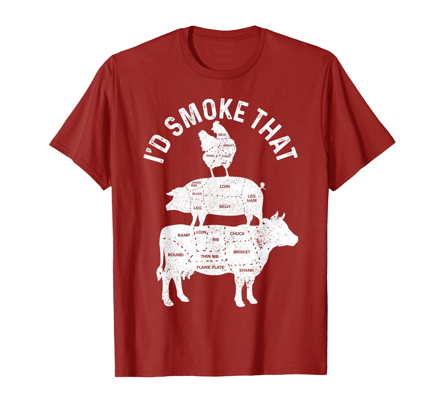 Chef Butcher BBQ I'd Smoke That Pork Beef Funny Father's Day T-Shirt