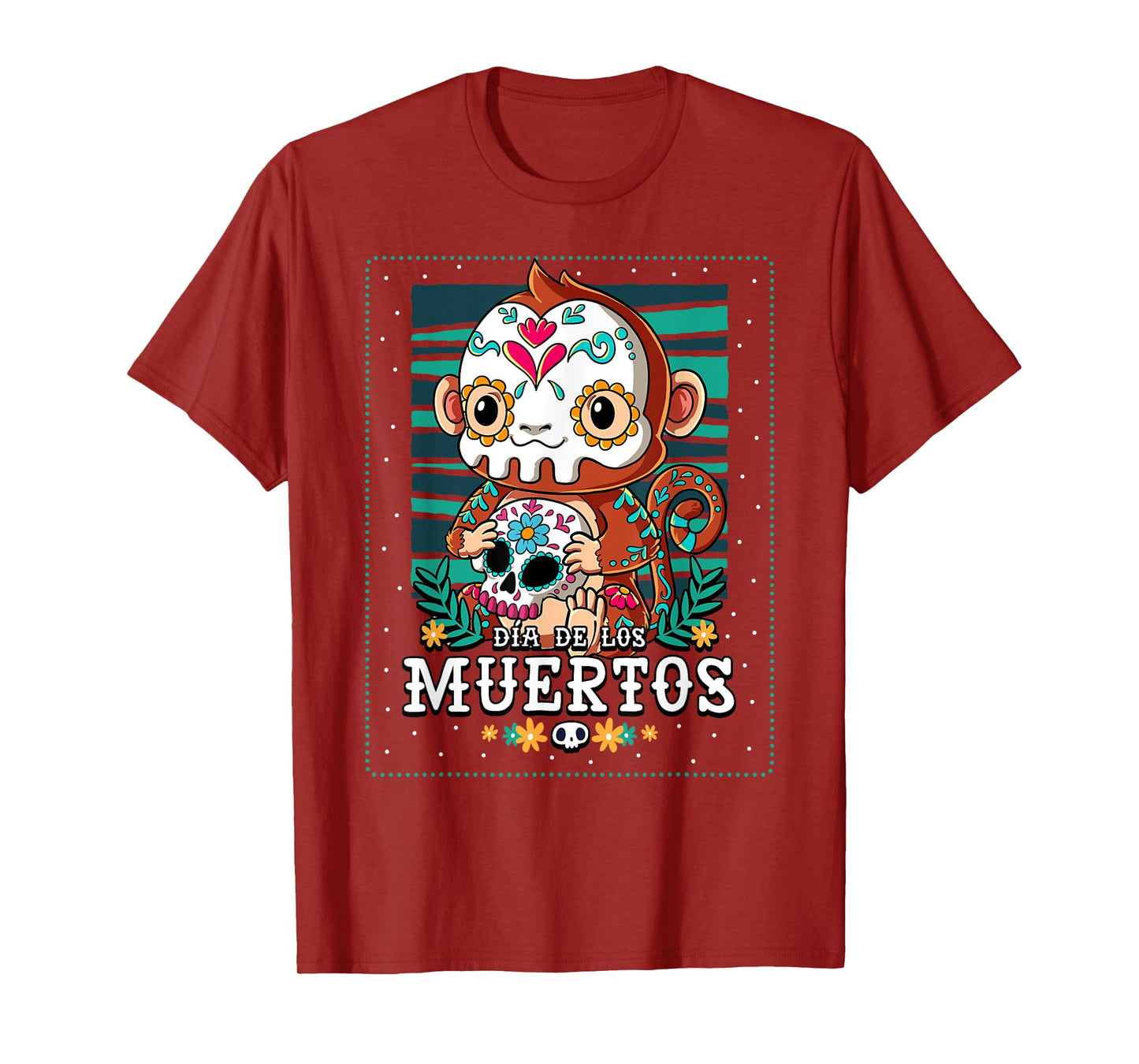 Dia De Los Muertos Monkey T-Shirt
