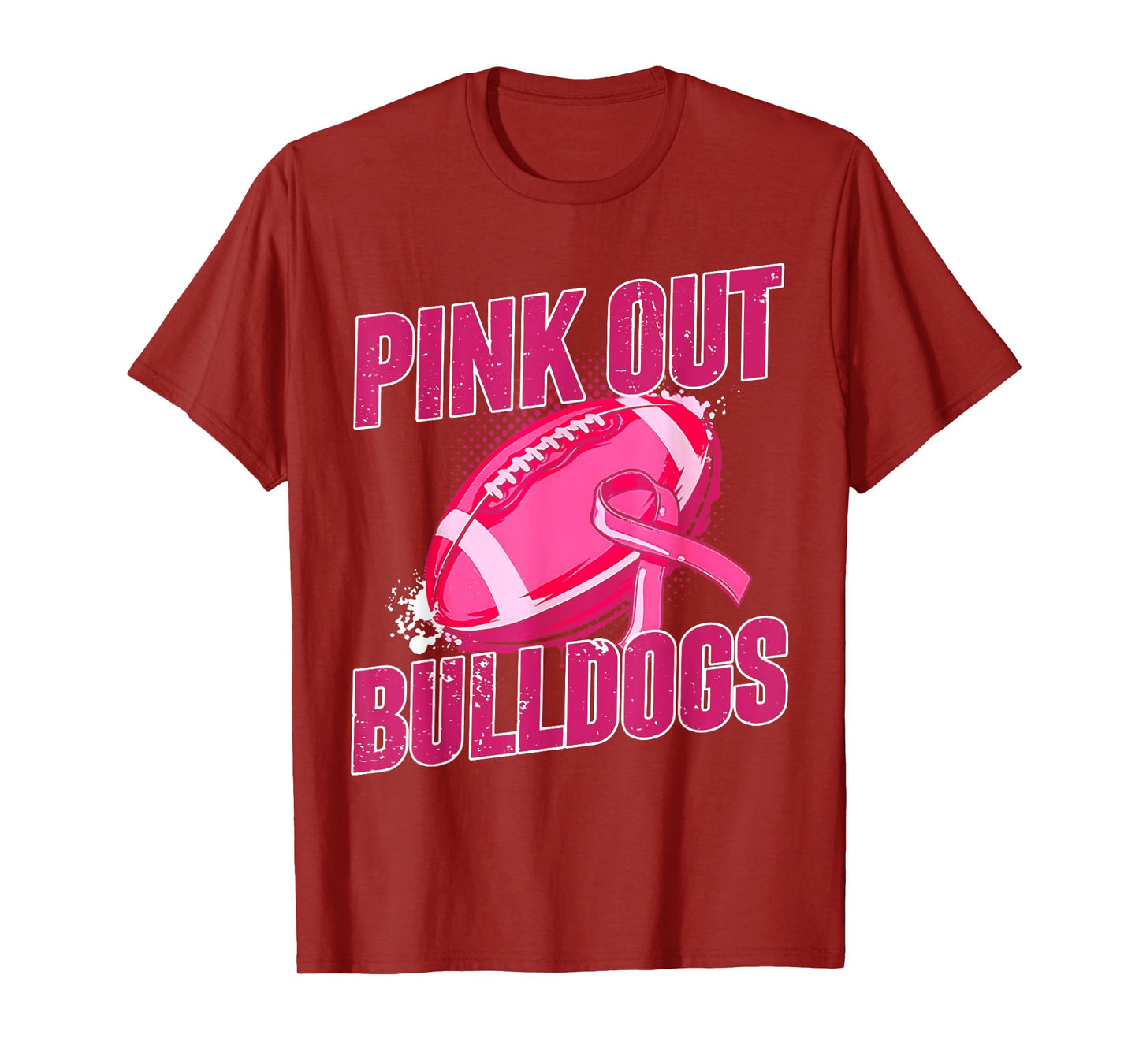 Bulldogs Pink Out Football Tackle Breast Cancer T-Shirt