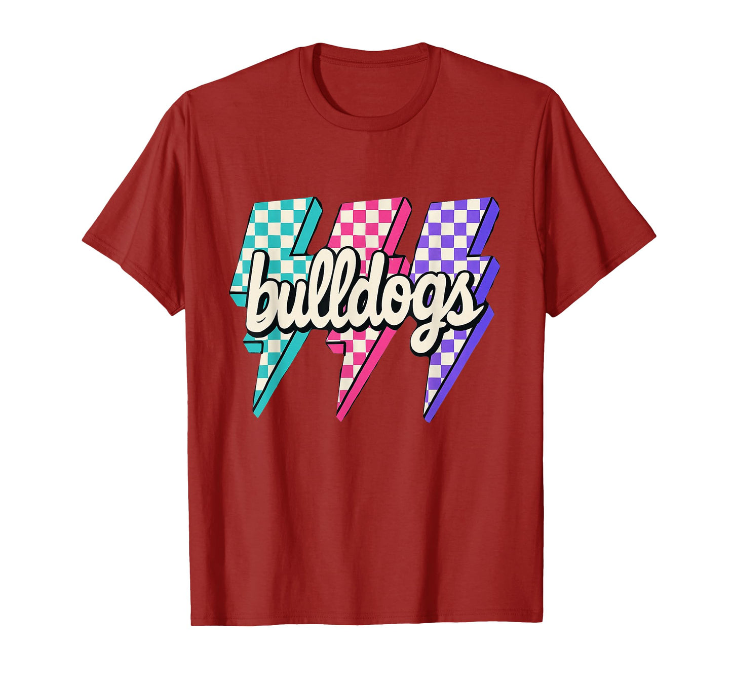 Team Spirit Bulldogs Checkered Mascot Back to School T-Shirt
