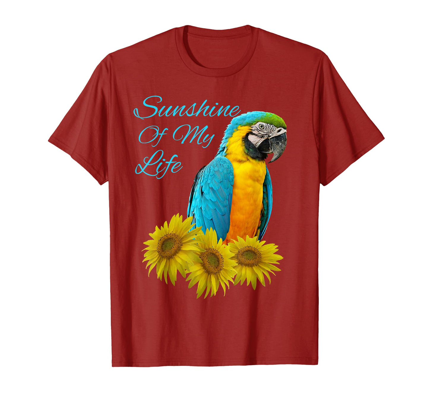 Yellow Chestnut Macaw Parrot Sunshine Sunflower T-Shirt