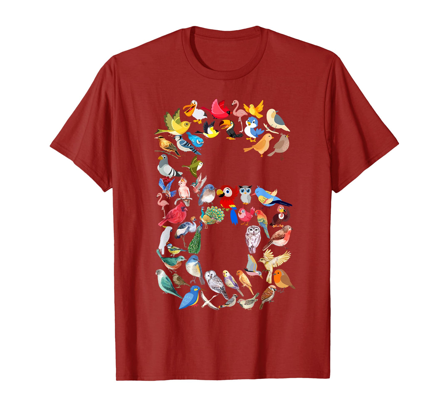 Kids 6th Birthday Birds Themed 6 Year Old Boys Bird Lover T-Shirt