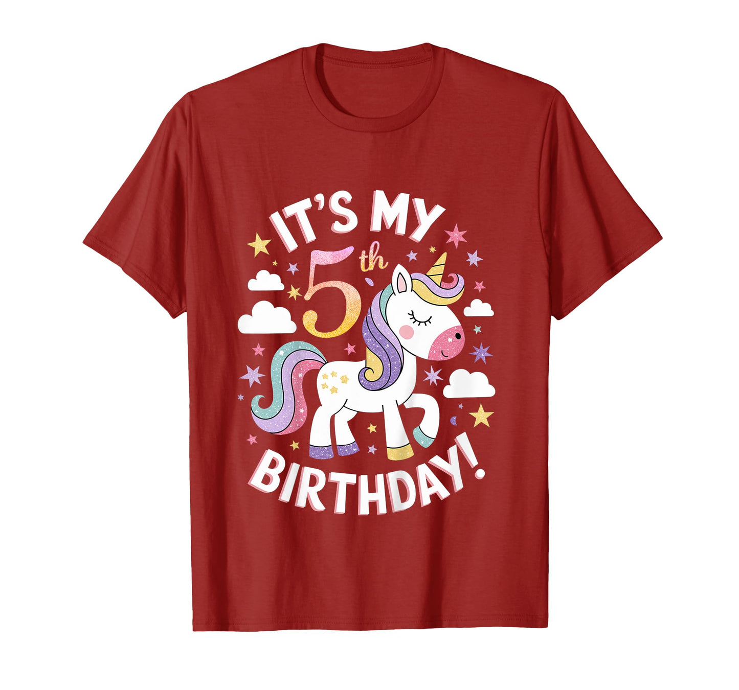 Kids It's My 5th Birthday Unicorn 5 Years Old Girl Birthday Party T-Shirt