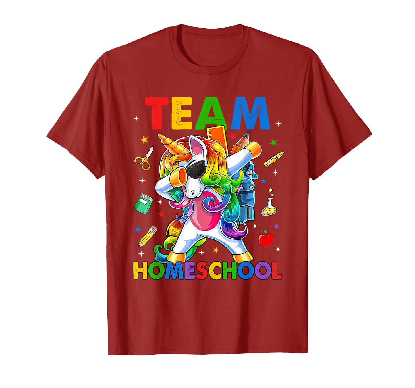 Team Homeschool Squad Dabbing Unicorn Back To School Kids T-Shirt