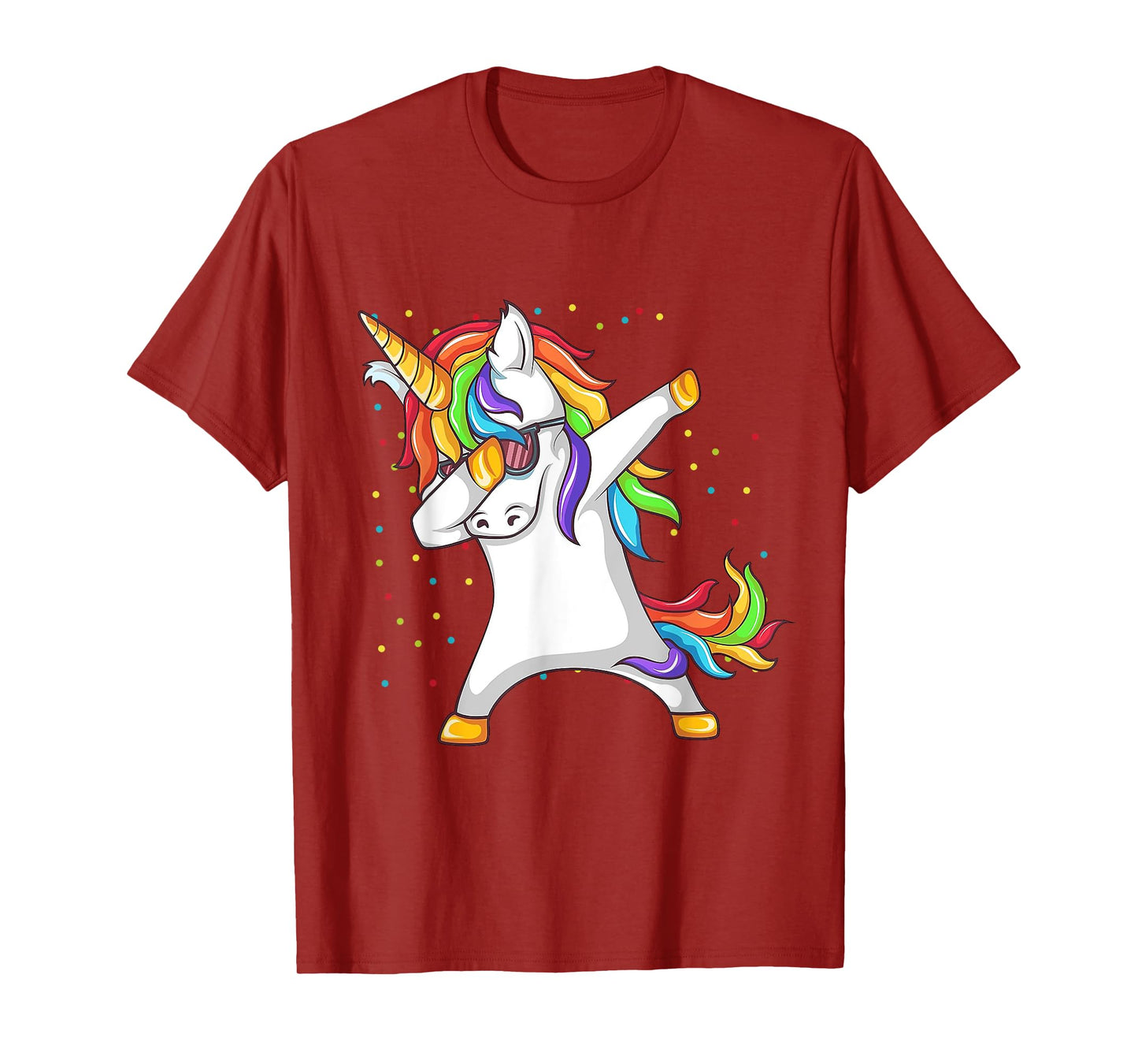 Dabbing Unicorn Rainbow Girls Kids Women T-Shirt