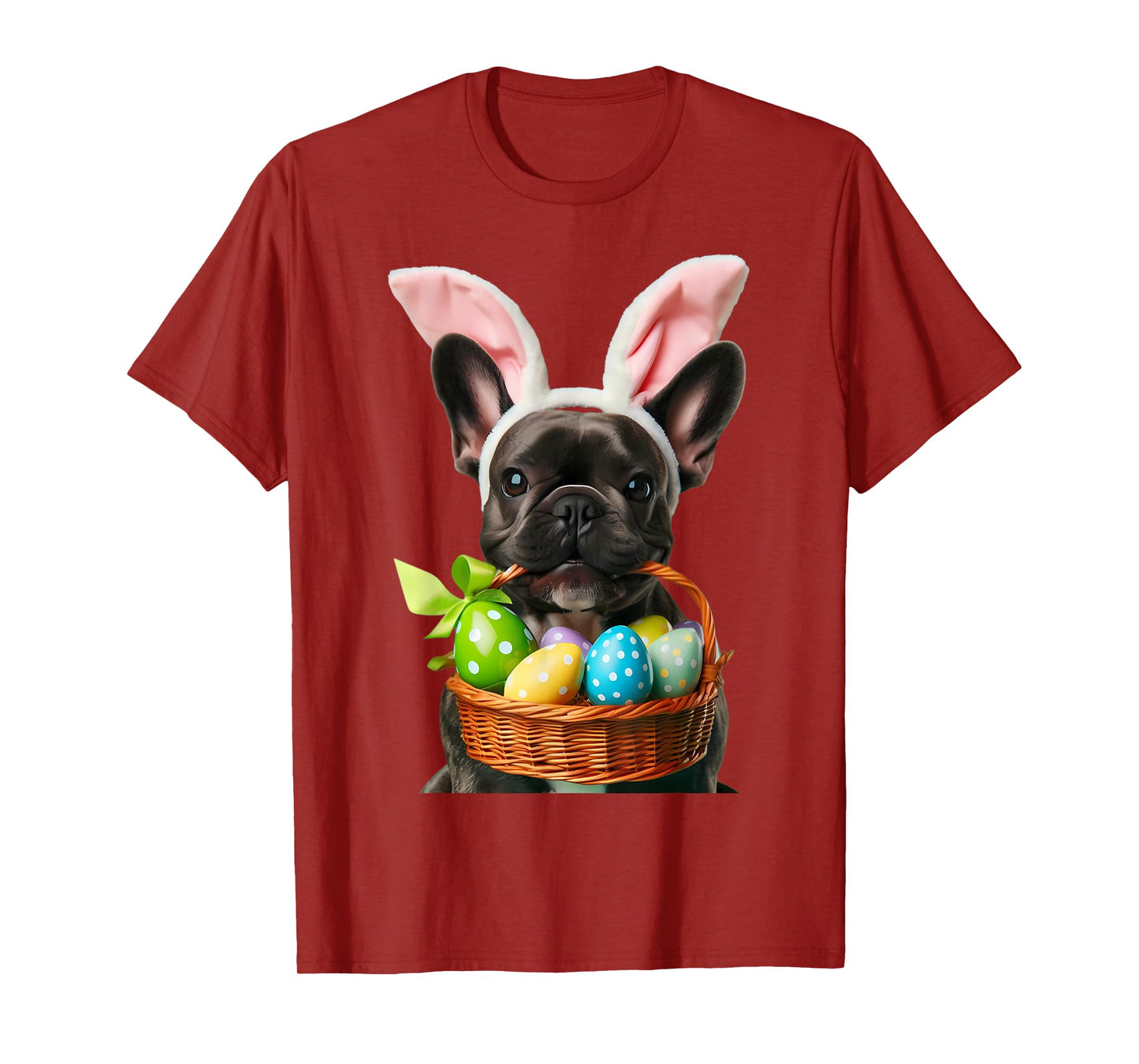 Cute Bunny Ear French Bulldog Dog Easter Eggs Basket Owner Men Women Girls Kids T-Shirt