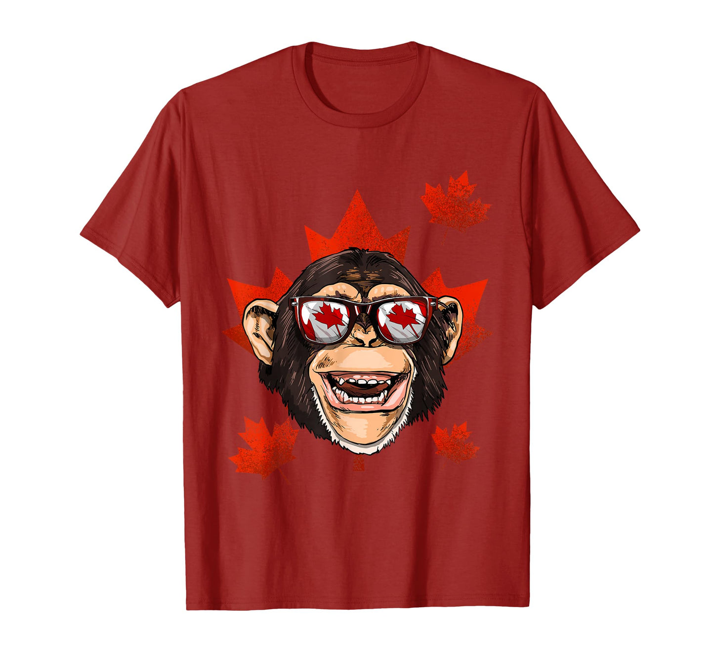 Canadian Monkey Maple Leaf Patriotic Canada Flag T-Shirt