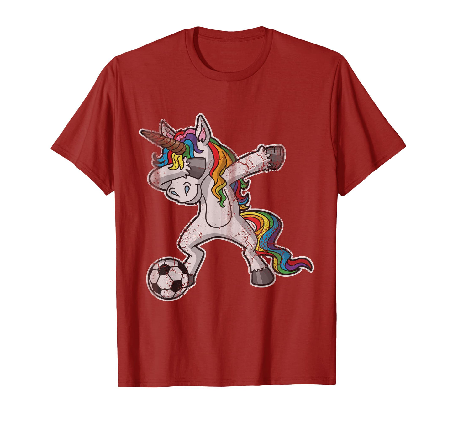 Unicorn Girls Soccer Player Dabbing Mom Kids Women T-Shirt