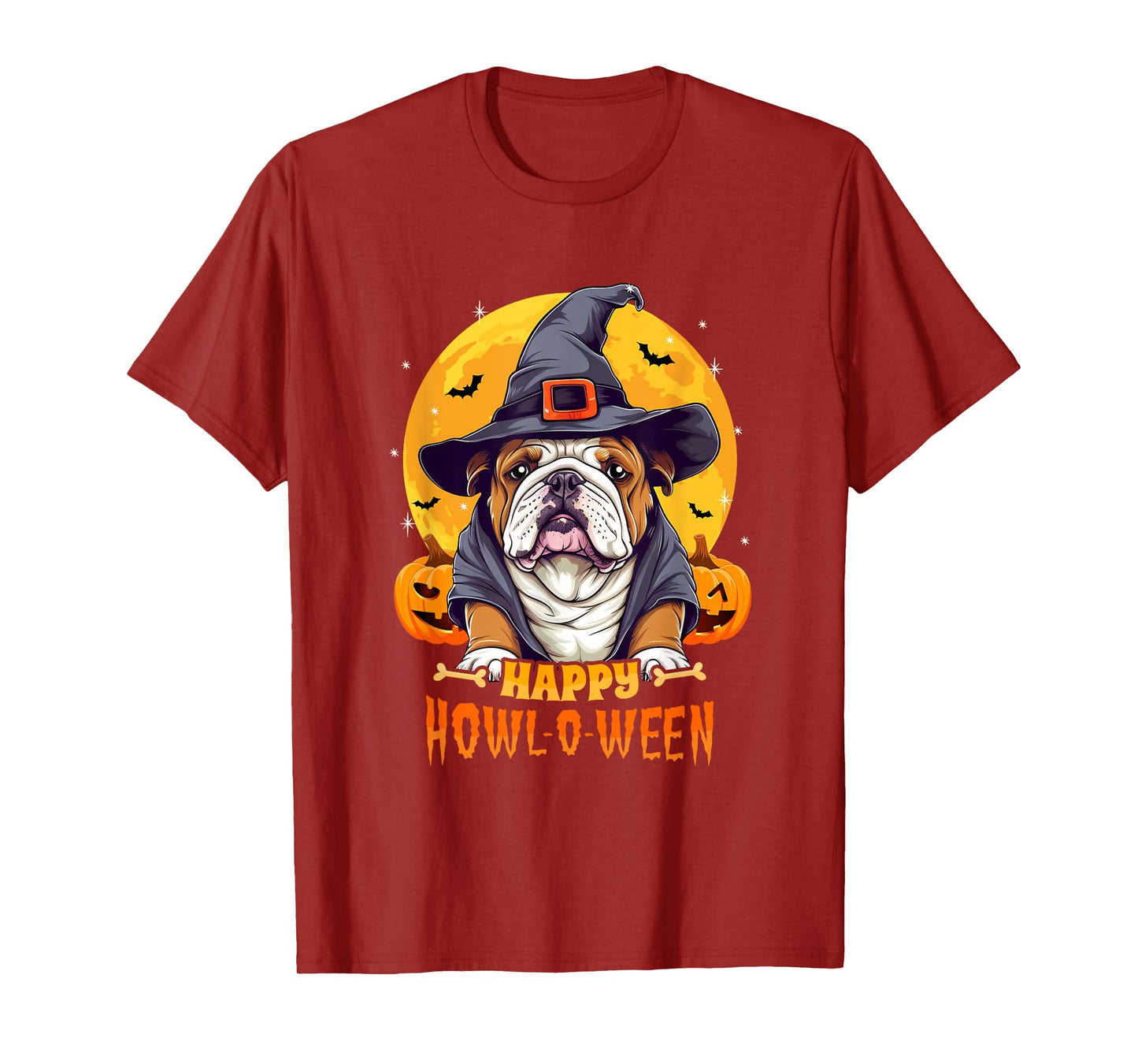 English Bulldog Halloween Dog Howl O Ween Funny Pet T-Shirt