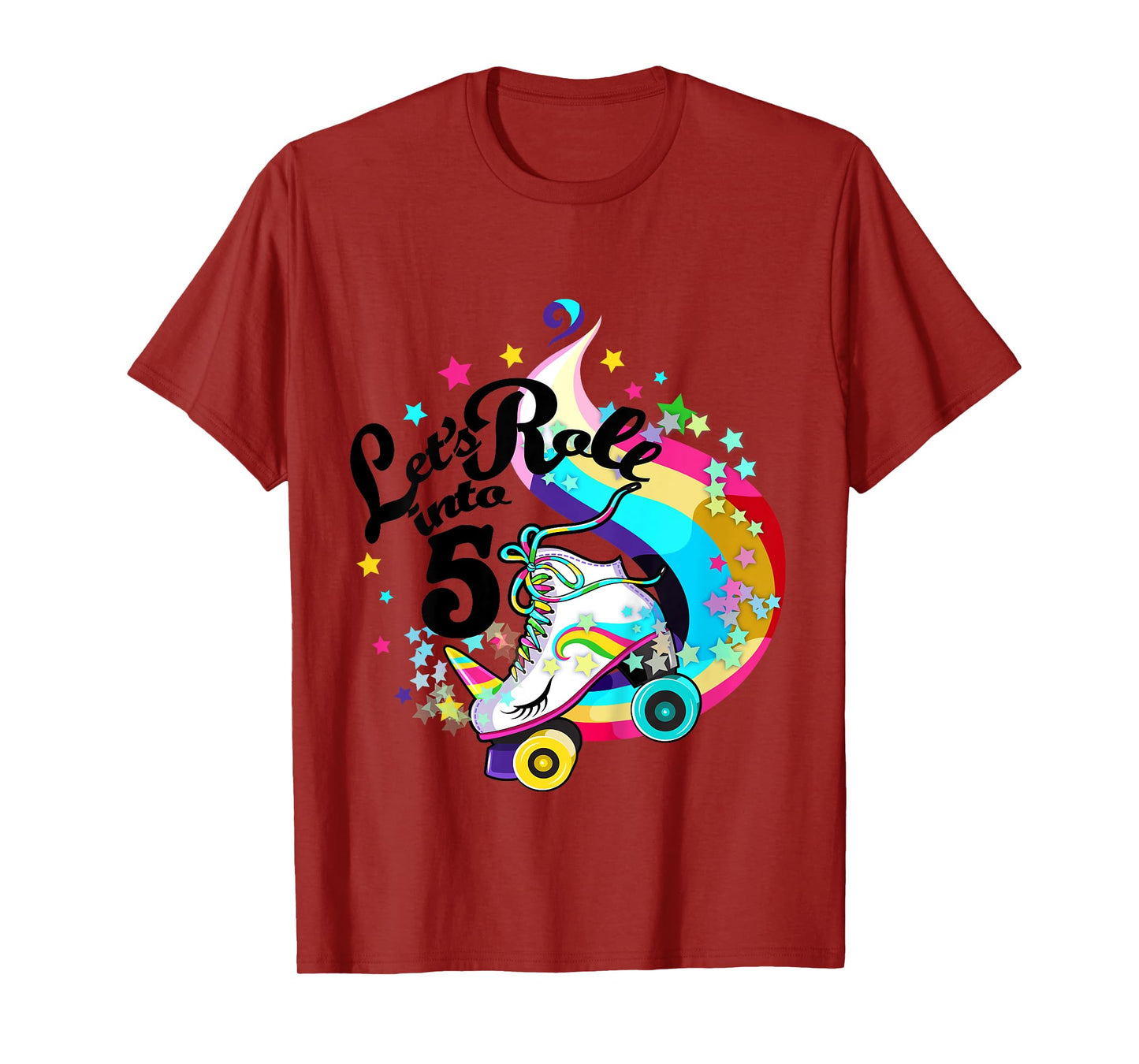 5 Year Old Birthday Shirt Girl Roller Skate Unicorn Outfit T-Shirt