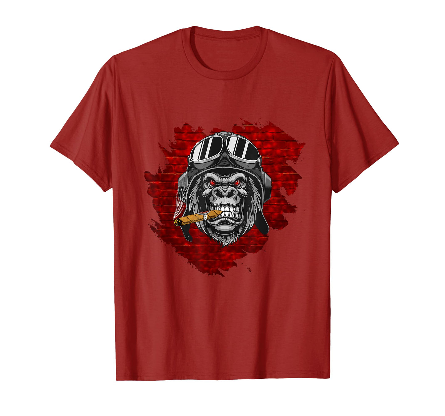 Cigar Smoker Funny Gorilla Ape Smoking Cigars Box Case T-Shirt