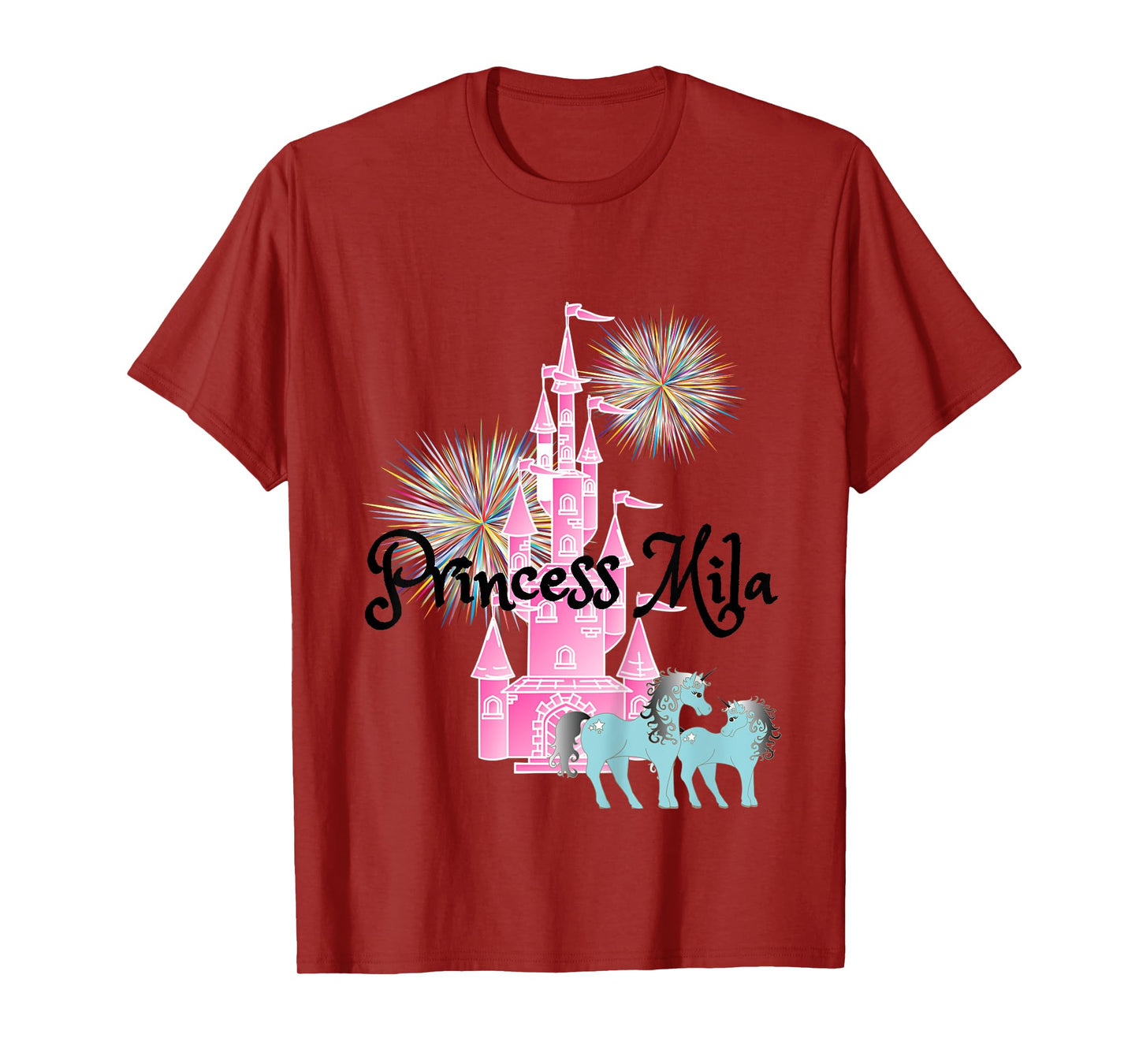 Kids Princess Mila Name Girls Personalized Custom T-Shirt