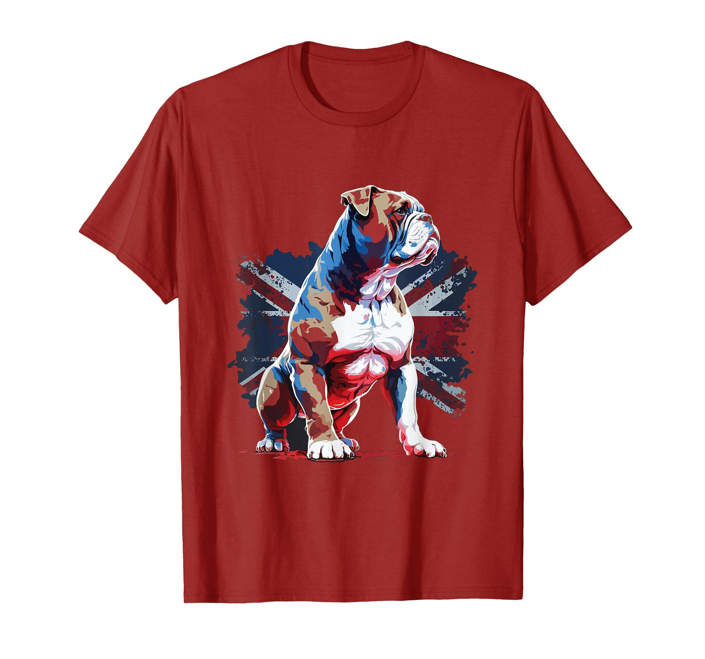 British Bulldog with union jack flag T-Shirt