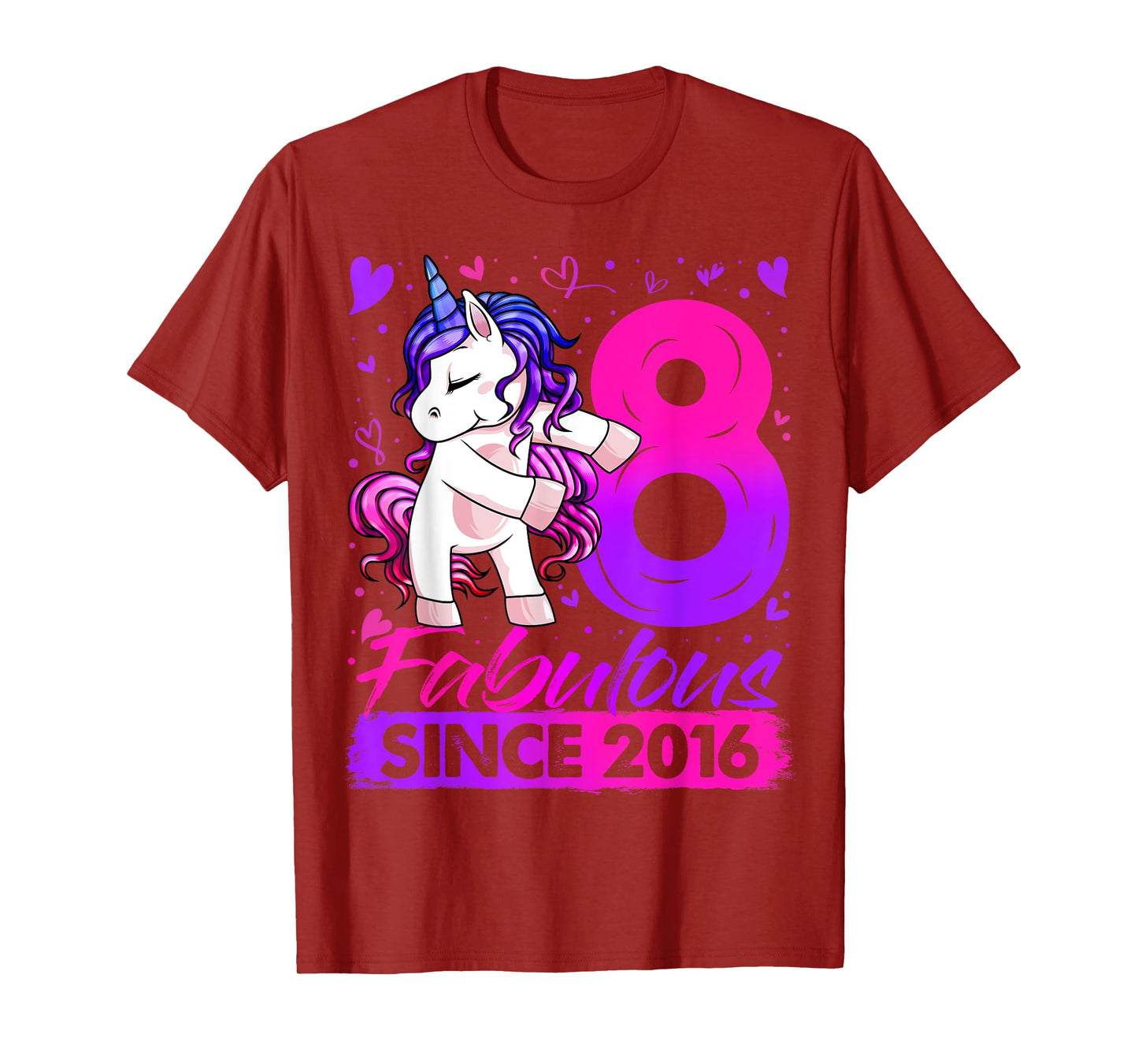 8 Years Old Flossing Unicorn Gifts 8th Birthday Girl Party T-Shirt