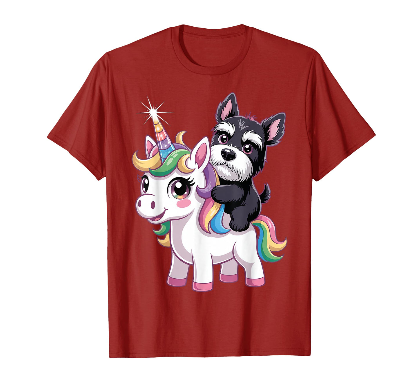 Cute Unicorn and Dog Design Men Women Kids T-Shirt