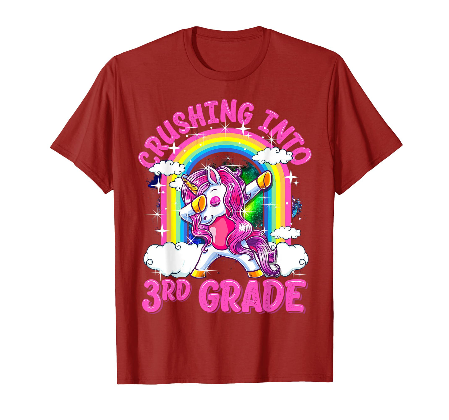Crushing Into 3rd Grade Dabbing Unicorn Back To School Girls T-Shirt