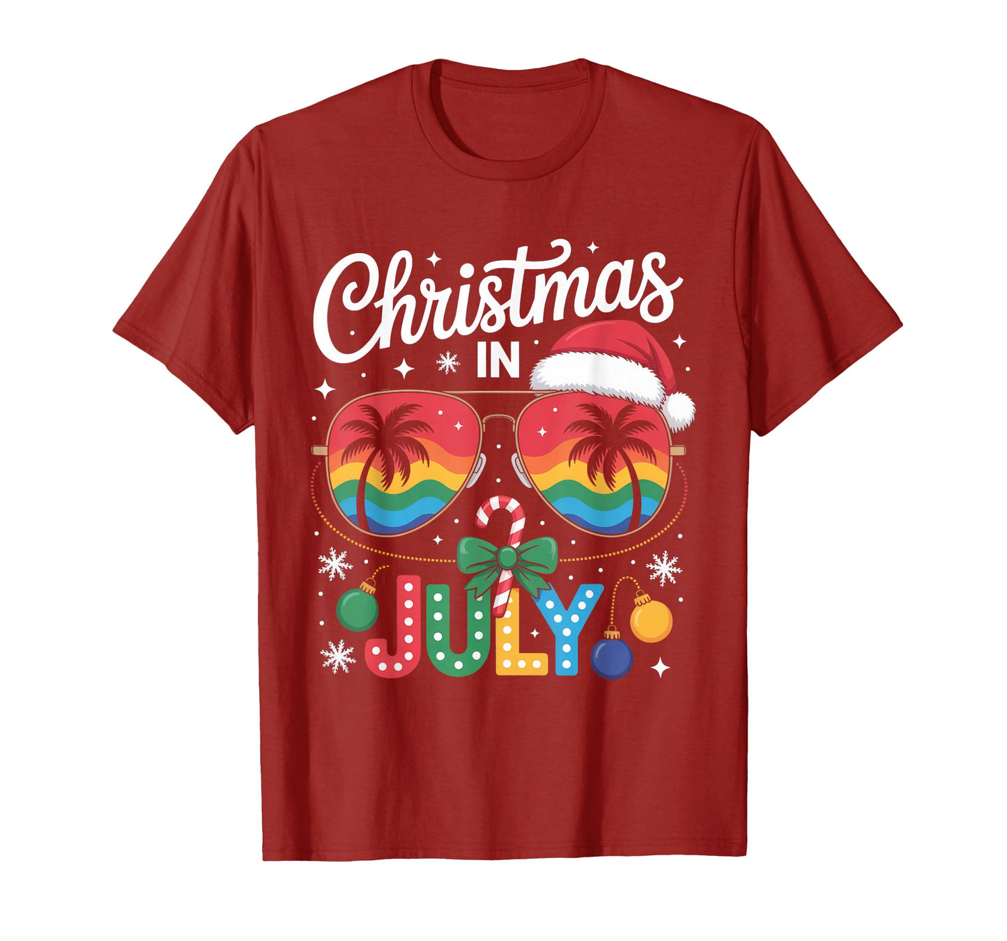 Santa Claus Sunglasses Beach Christmas in July Men Women Kid T-Shirt