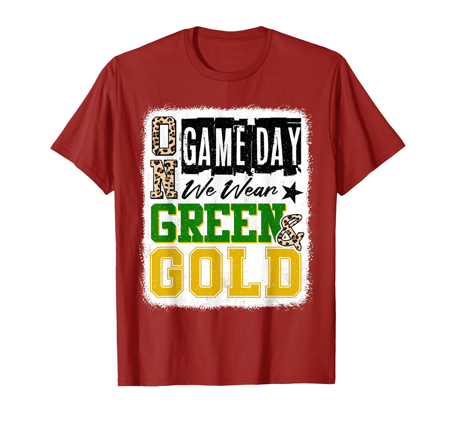 On Gameday Football We Wear Green And Gold School Spirit T-Shirt