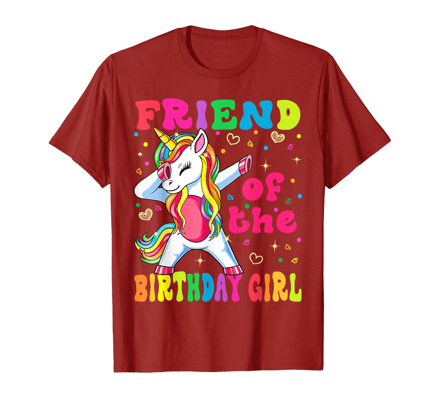 Friend of the Birthday Princess Girl Dabbing Unicorn T-Shirt