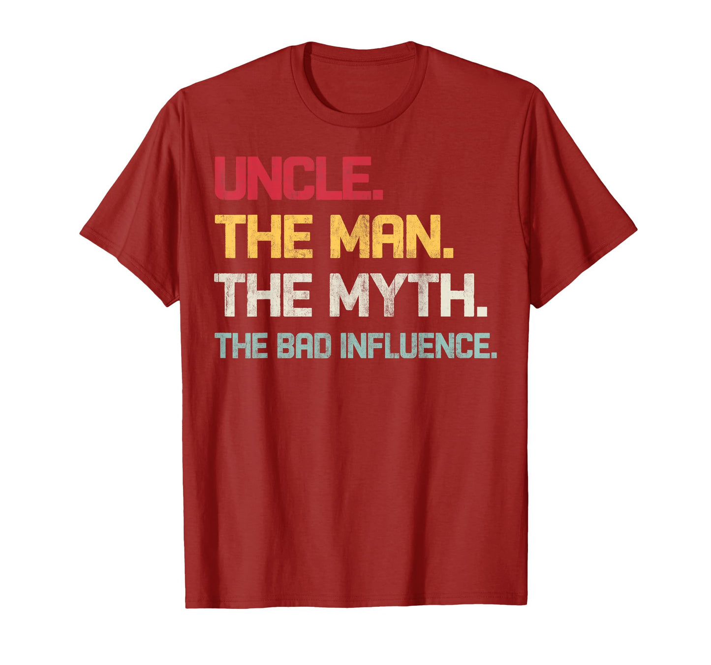 Vintage Uncle The Man The Myth The Bad Influence Retro T-Shirt