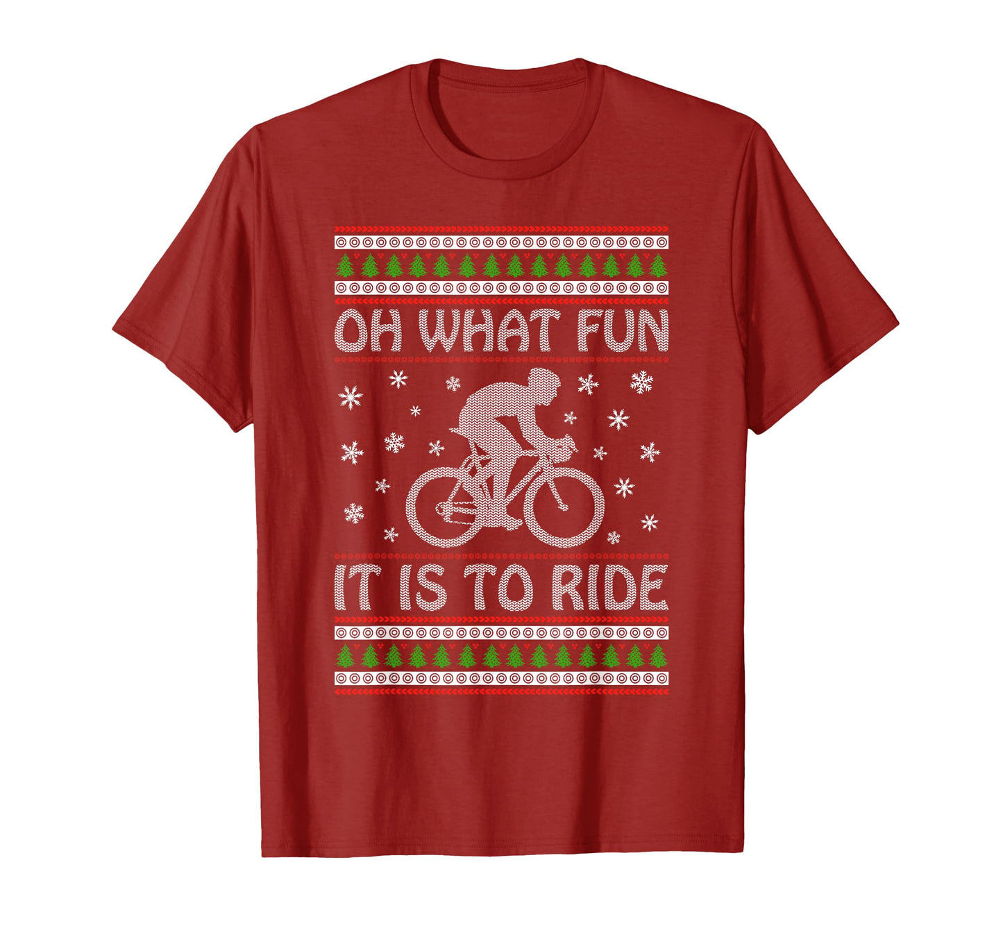 Oh What Fun It Is To Ride a Bicycle Ugly Christmas Sweater T-Shirt