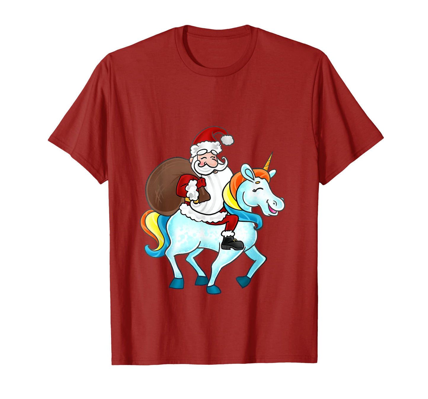 Funny Santa Claus Riding A Unicorn Cute Christmas Lover T-Shirt