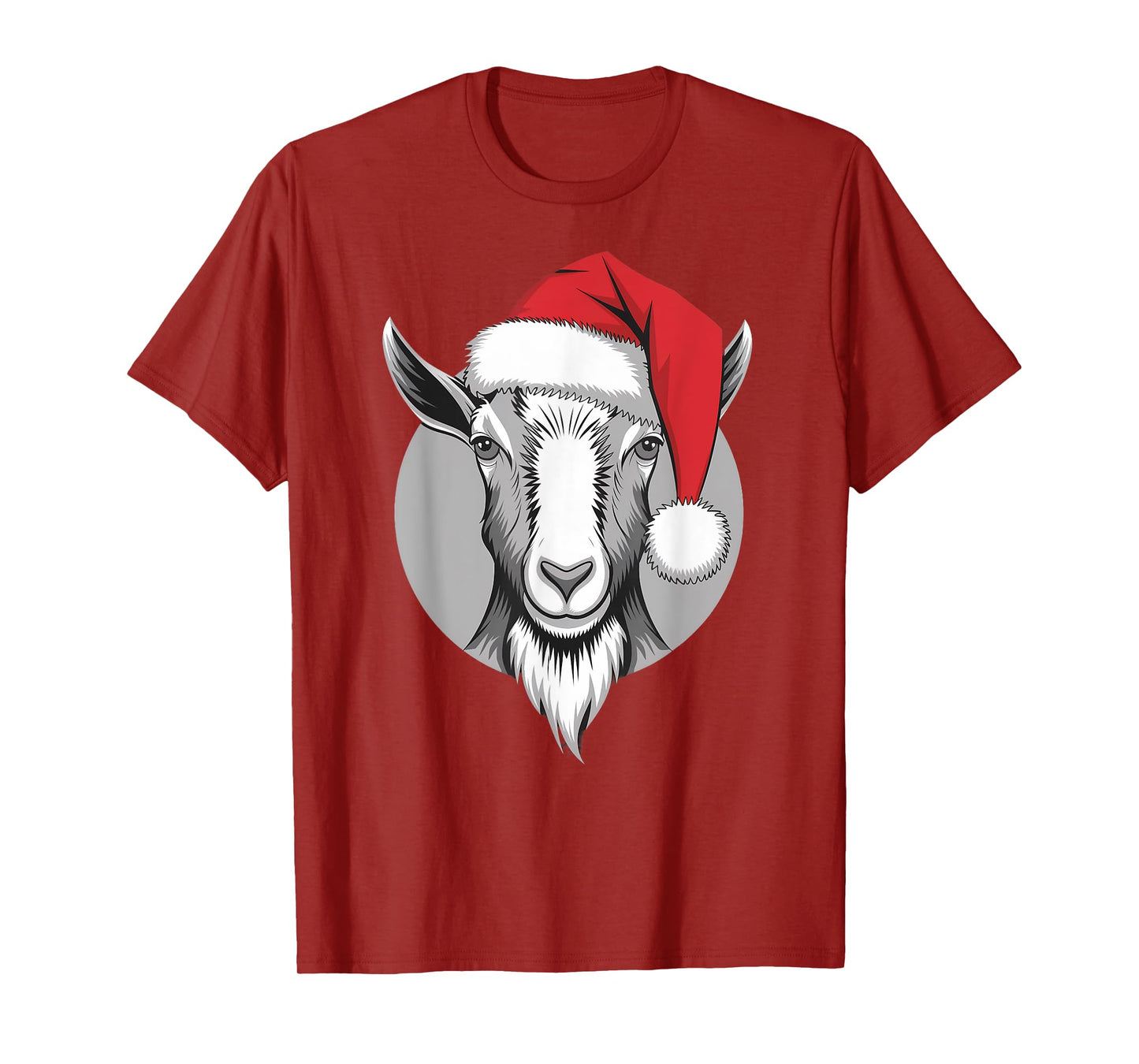 Joyful Goat Santa on Goat Christmas T-Shirt
