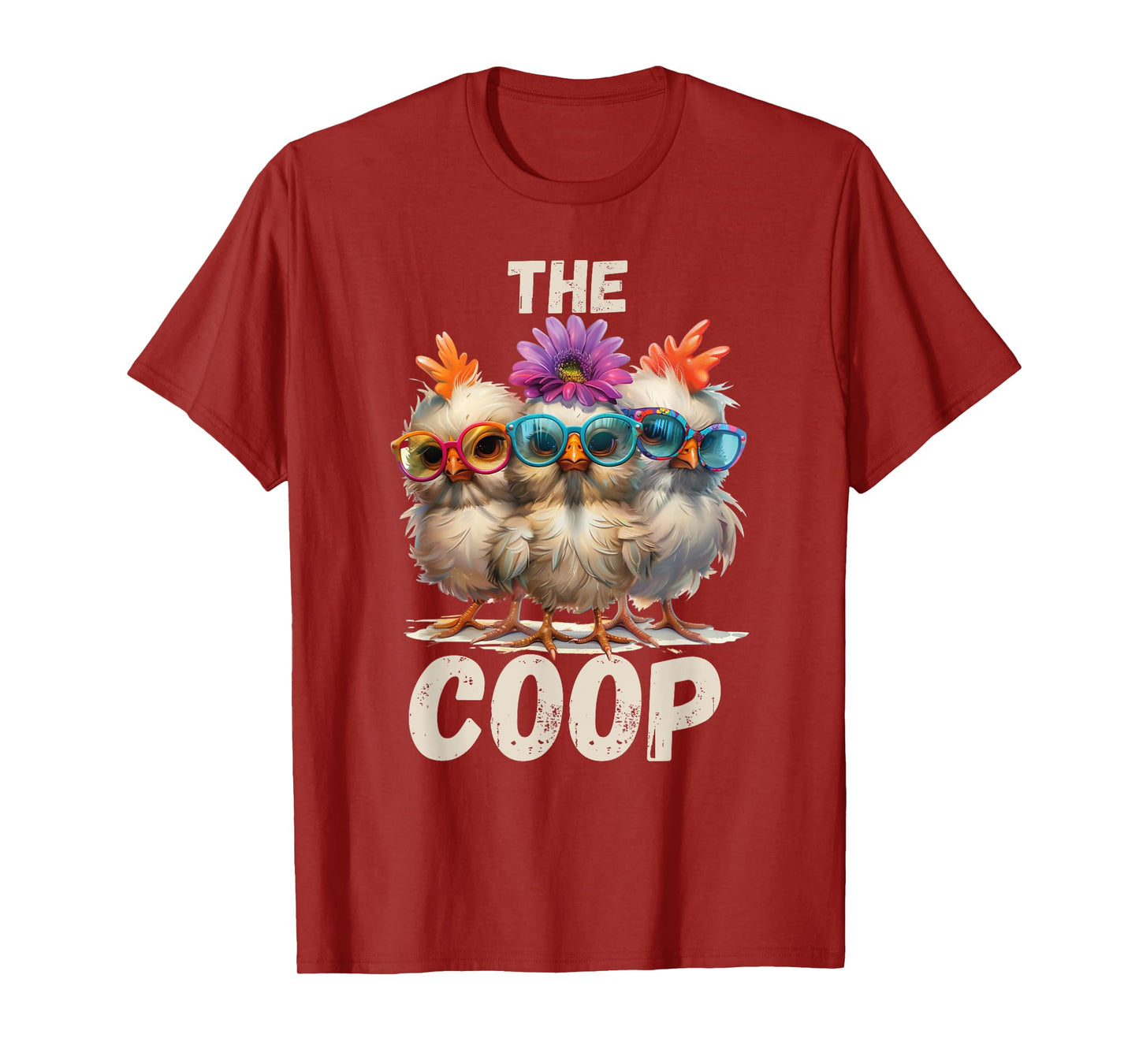 Rustic Charm by Steel Living Ultd. The Coop Chicken Trio T-Shirt - Unisex-Adults, Black, Small, Short Sleeve