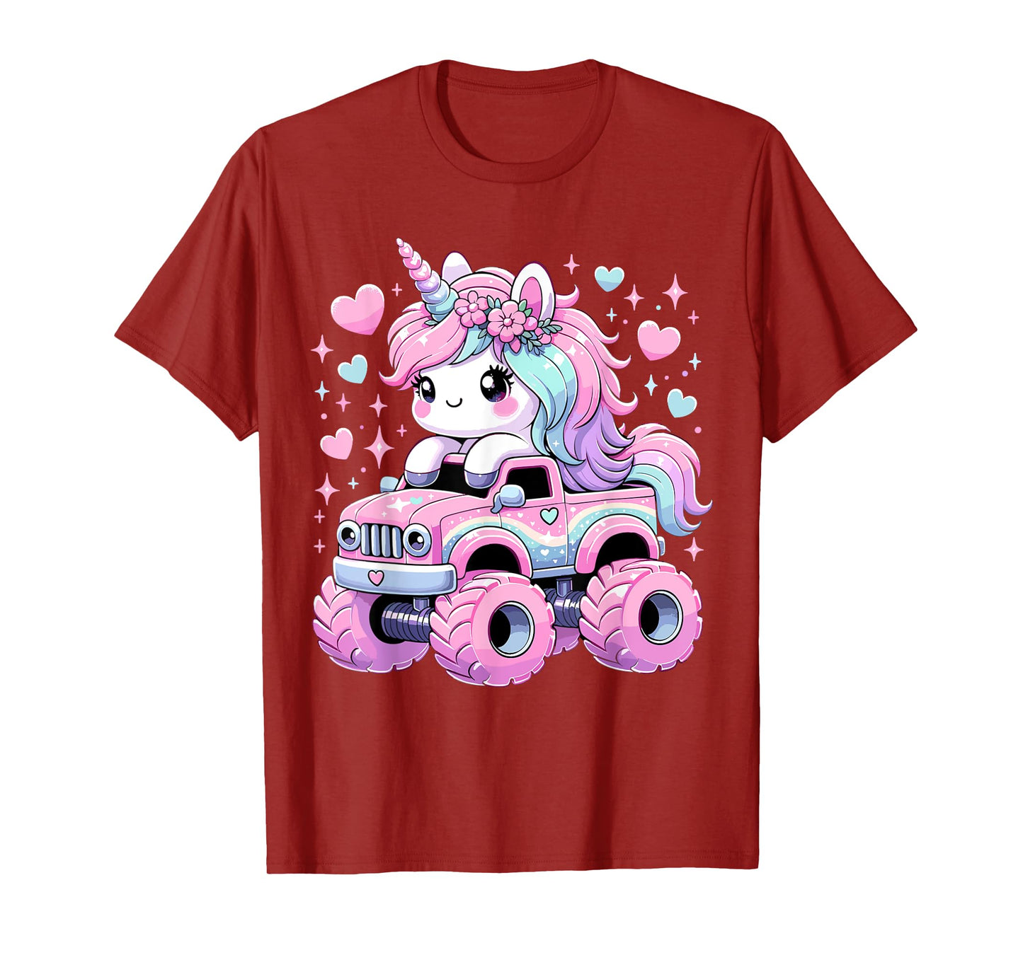 Monster Truck Unicorn Birthday Party Monster Truck Girl T-Shirt