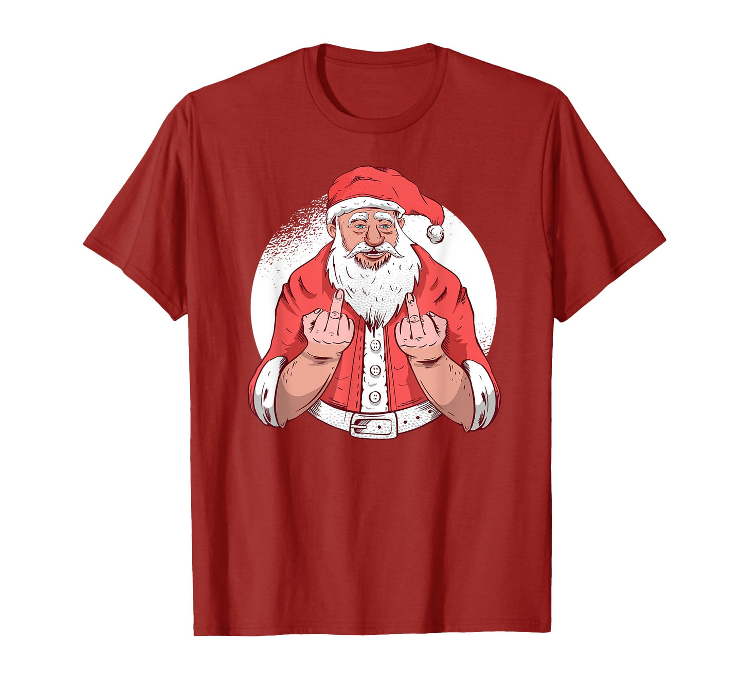 RUDE SANTA says F-ck Off Middle Finger Funny Christmas Meme T-Shirt