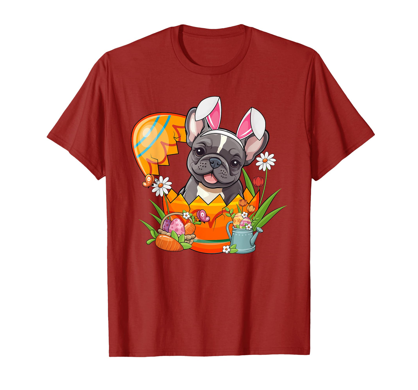 French Bulldog Rabbit Ears Easter Egg Pet Owner Men Women T-Shirt
