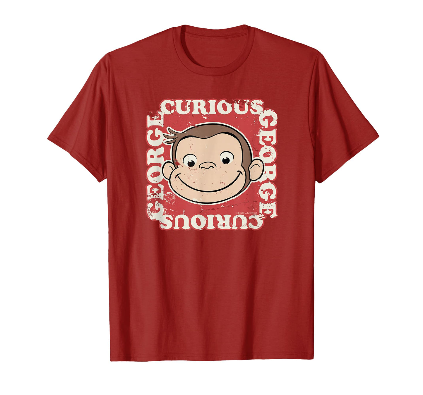 Curious George Big Face Distressed George T-Shirt
