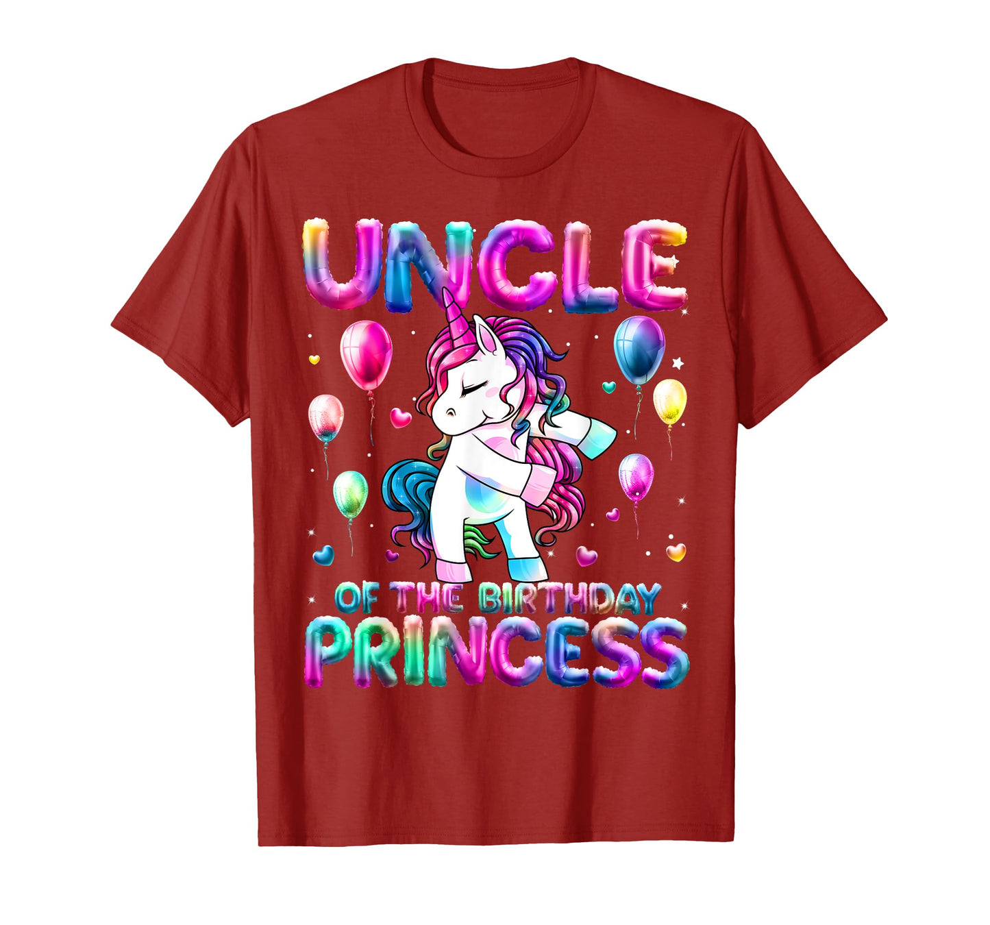 Uncle of the Birthday Princess Girl Flossing Unicorn Uncle T-Shirt
