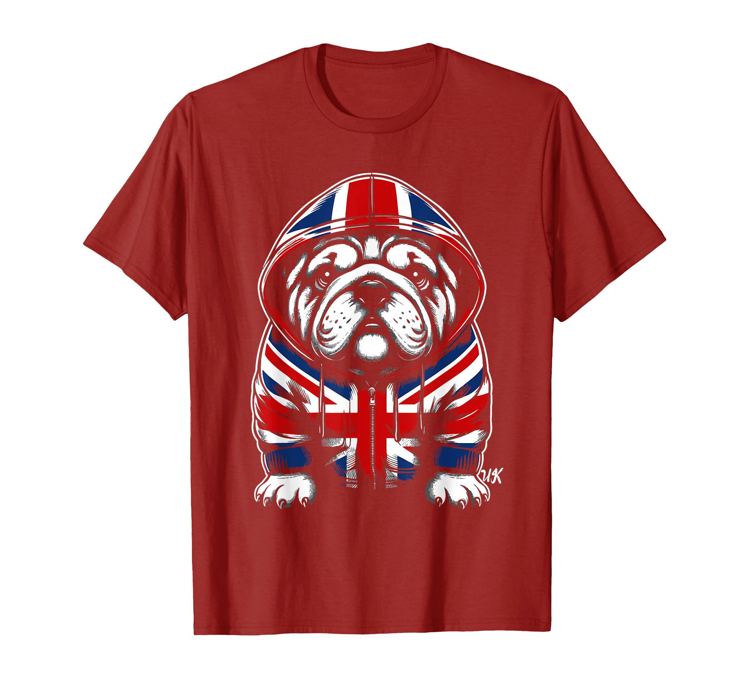 Bulldog UK British Flag England T-Shirt for Men Women Kids