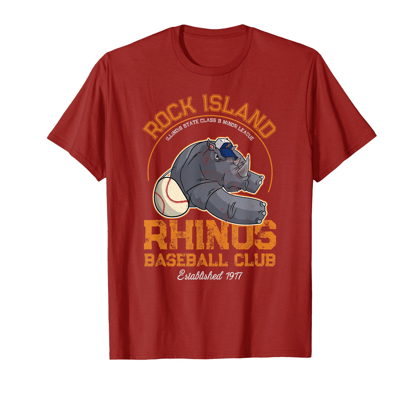 Rock Island Rhinos Retro Minor League Baseball Team T-Shirt