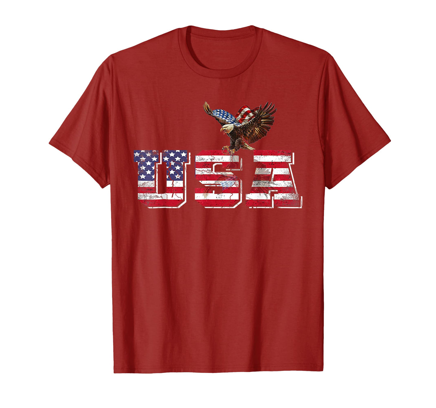 USA American Flag Patriotic 4th of July Eagle For Men Women T-Shirt