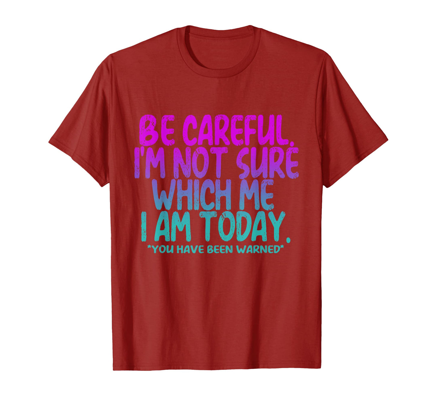 Be Careful I'm Not Sure Which Me Today You Have Been Warned T-Shirt