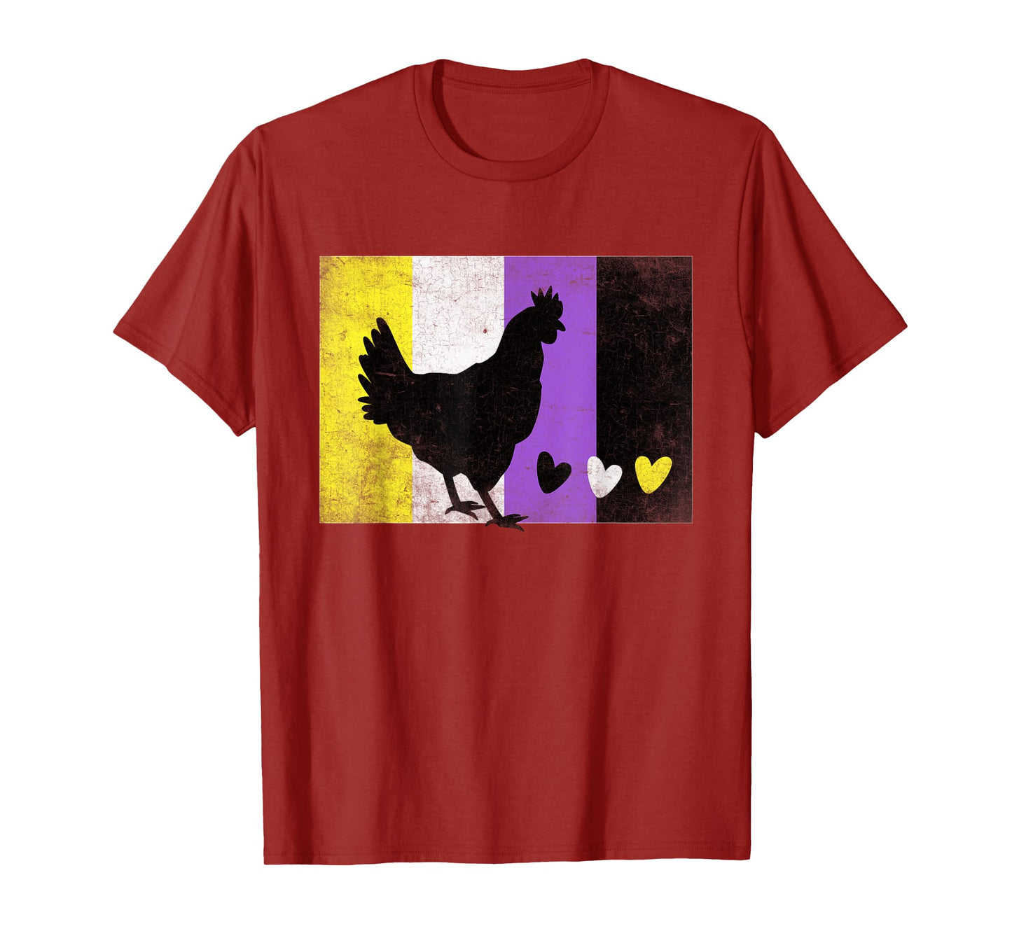 Chicken Non Binary Flag LGBTQ Trans Nonbinary Enby Pride T-Shirt