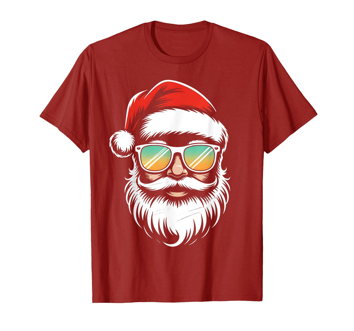 Retro Sunglasses Santa Face Christmas Xmas Men Boys Kids T-Shirt