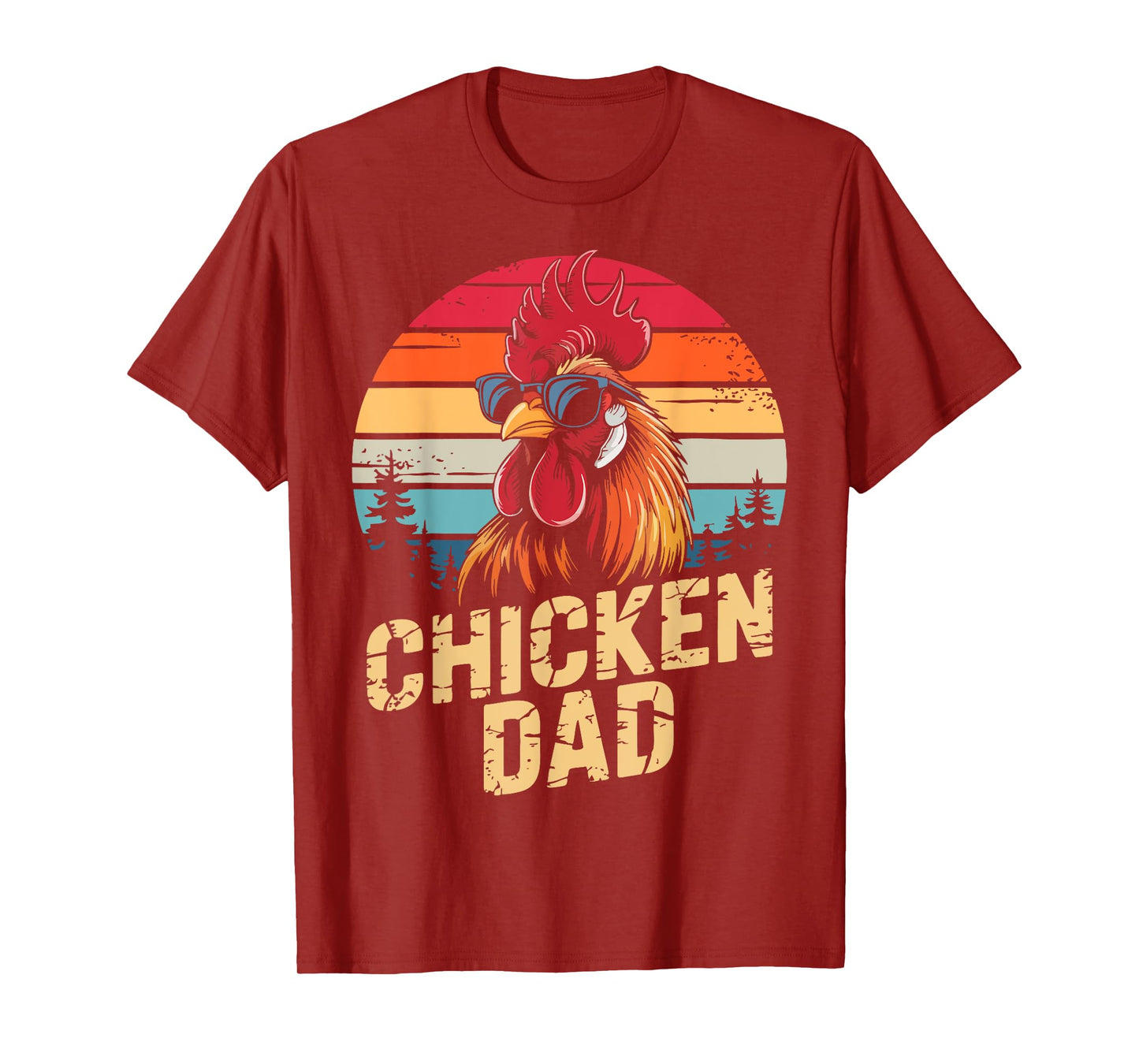 Men Chicken Dad Vintage Poultry Farmer Daddy Fathers Day T-Shirt