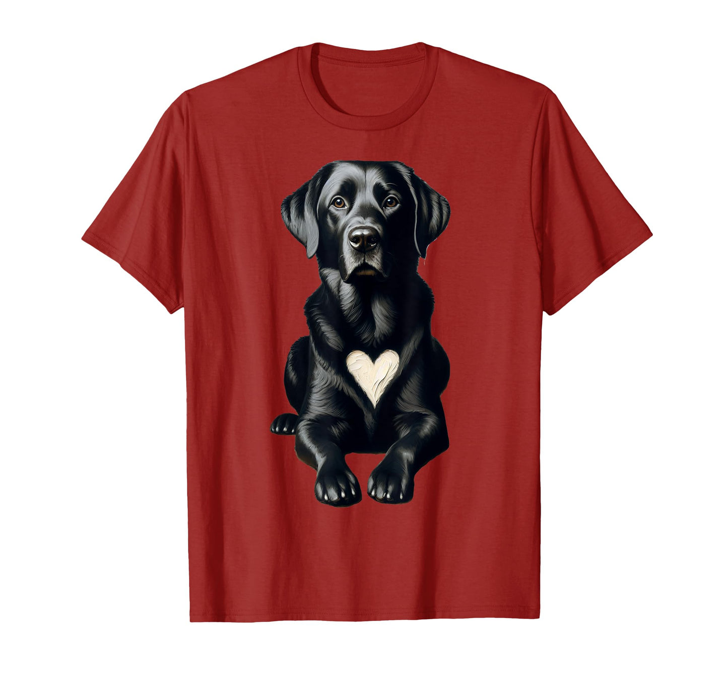 Heart Shaped White Patch Black Lab Lover T-Shirt