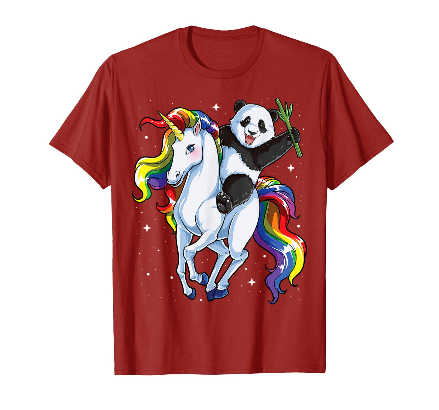 Panda Riding Unicorn Pandicorn Girls Kids Women Rainbow Gift T-Shirt