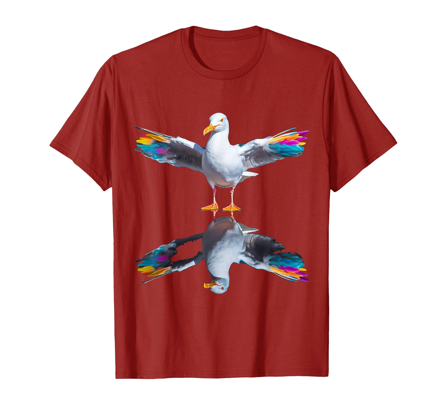 Seagull Art Bird Portrait Animal Colorful Graphic Seagull T-Shirt