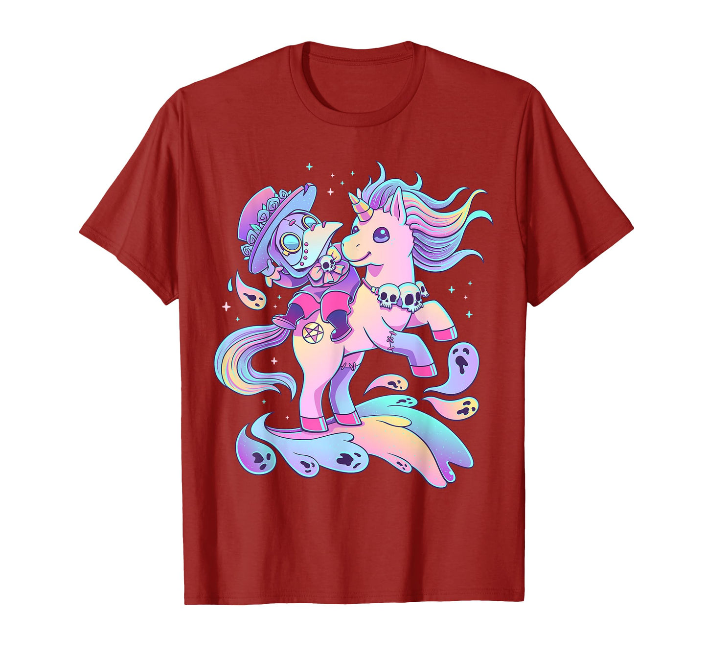 Pastel Goth Cute Creepy Plague Doctor Kawaii Unicorn Occult T-Shirt