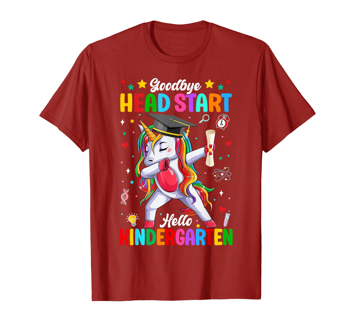 Goodbye Head Start Hello Kindergarten Unicorn Dabbing Grad T-Shirt