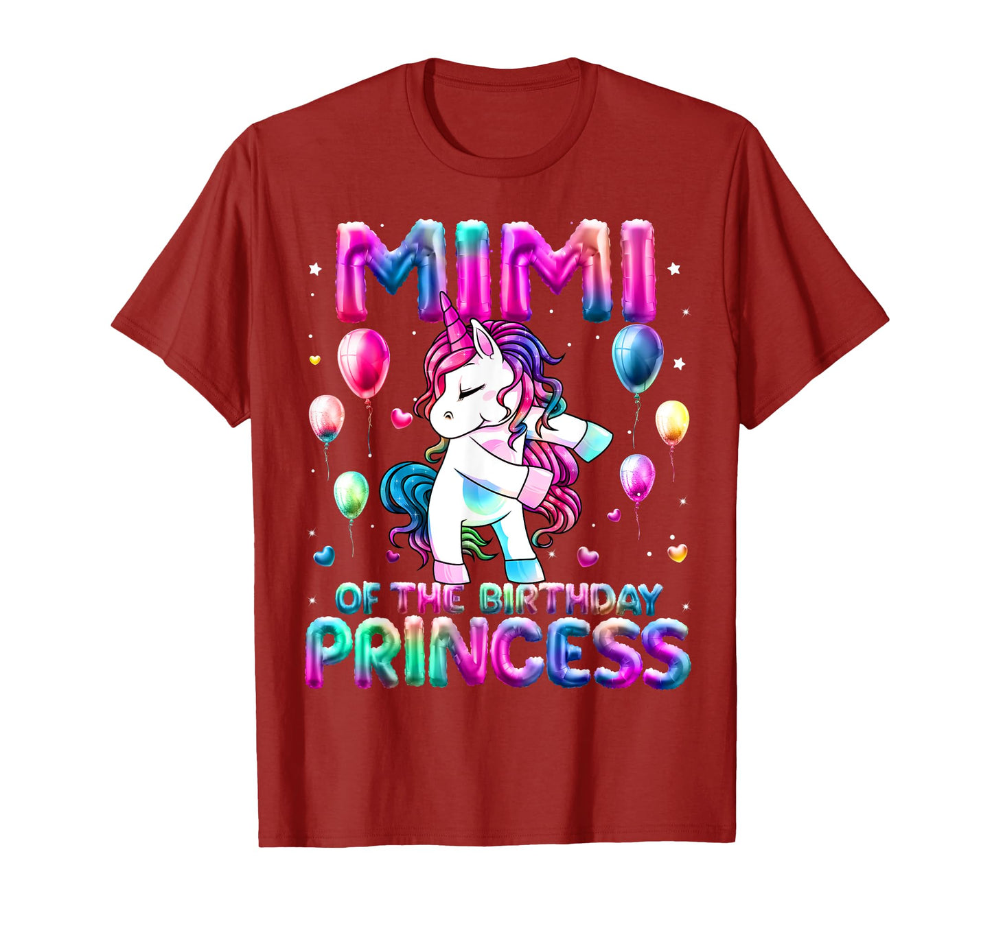 Grandma of the Birthday Princess Girl Flossing Unicorn Mimi T-Shirt