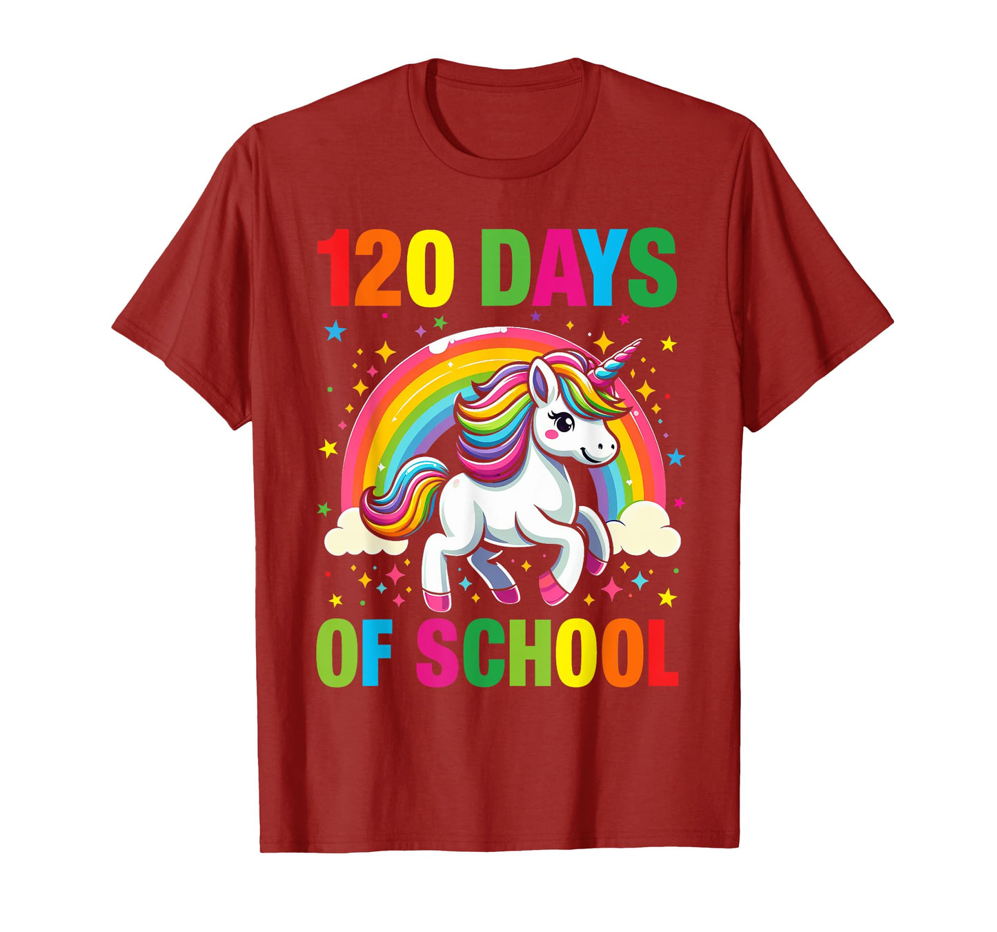 120th Day of School Unicorn Rainbow 120 Days Of School Kids T-Shirt