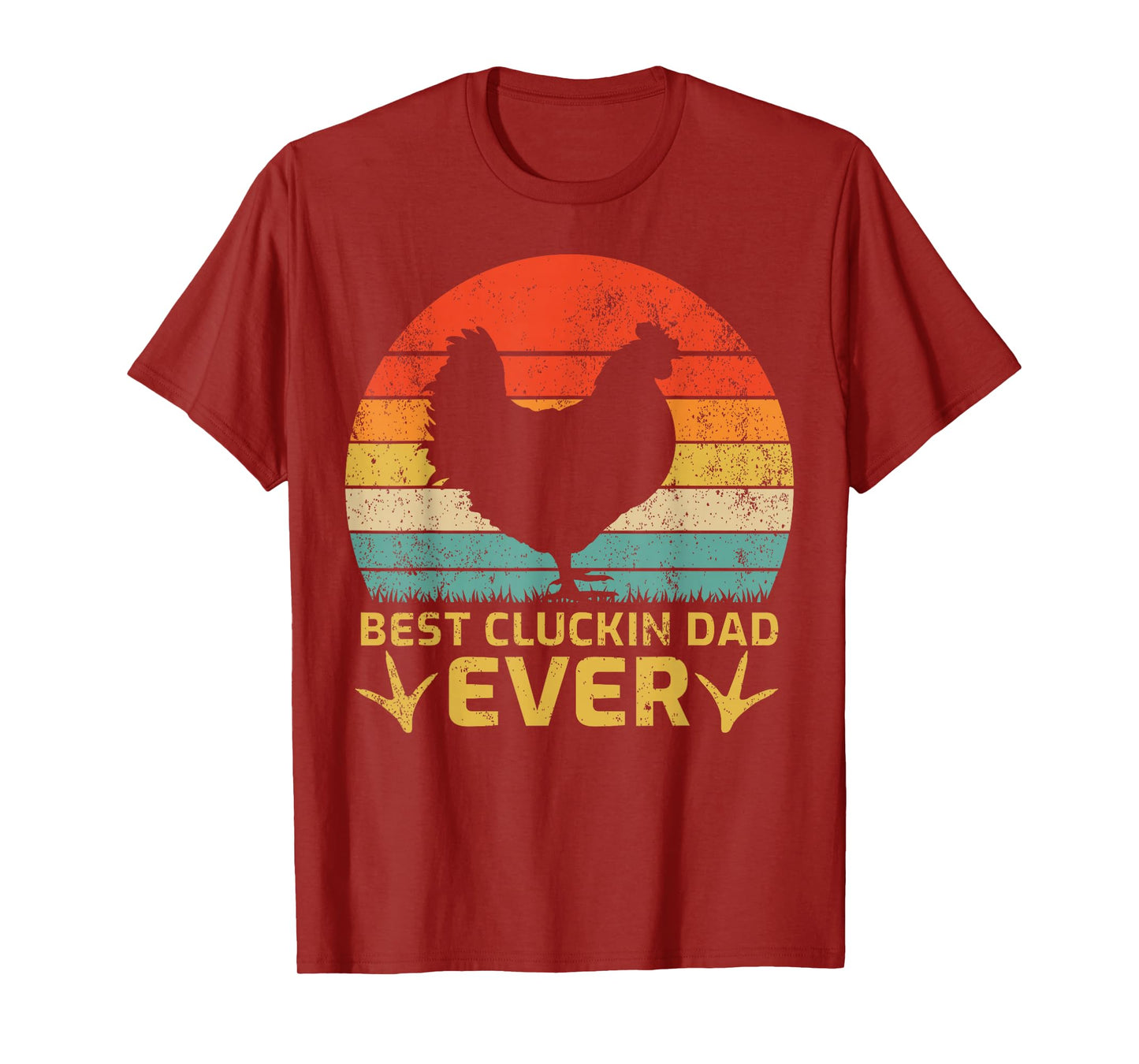 Vintage Best Cluckin Dad Ever Funny Chicken Dad Father's Day T-Shirt