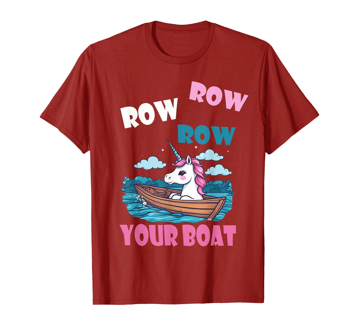 Row Row Row Your Boat Cute Unicorn Funny Kids T-Shirt